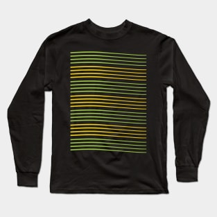 Green and Yellow Stripes Pattern Long Sleeve T-Shirt